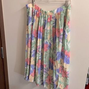 Alfred Dunner Floral Pleated Plus Size Midi Skirt